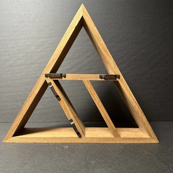 Modern Boho Wooden Shelf For Mini Collections 13"X12"X3" Triangle - Picture 3 of 6